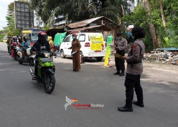 Binmas Polres Kotim Melakukan Operasi Aman Nusa II Penanganan Covid-19