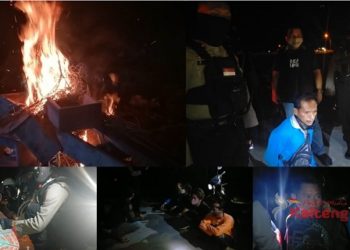 Lapak Dadu Gurak Temanggung Tilung Dibakar Polisi, Tujuh Pelaku di Amankan