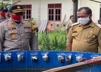 Kapolres Targetkan Desa Eka Baharui Juara Pada HUT Bhayangkara Ke 74