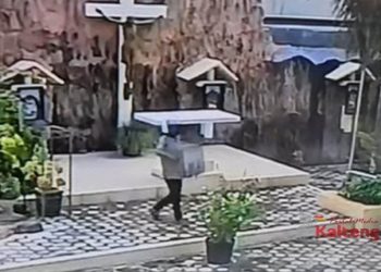 Viral, Pencuri Kotak Amal Gereja Katedral Santa Maria Palangka Raya Terekam CCTV