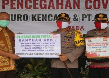 Dua Perusahaan Dukung Kinerja Polda Kalteng Berikan Bantuan Masker dan APD