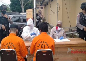 Polresta Palangka Raya Lakukan Rapid Test 17 Tahanan