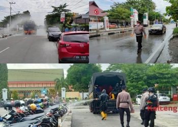 Polda Kalteng Semprot Disinfektan Kawasan RSUD Doris Sylvanus
