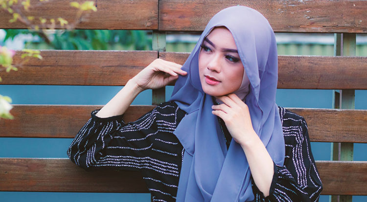tutorial hijab pashmin asimetris