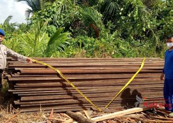 Satpolair Polres Seruyan Gagalkan Penyelundupan 9 M3 Kayu Ulin Ilegal