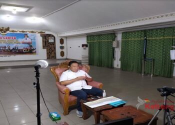 Bupati Pulpis Hadiri Vidcon Bersama Atasi Karhutla