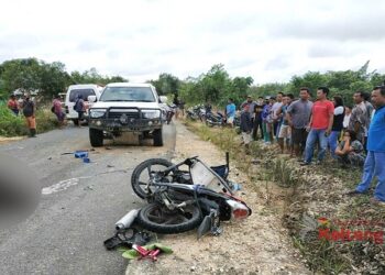 Mobil Mitsubishi vs Sepeda Motor Suzuki Titan Adu Kuat, Satu Meninggal