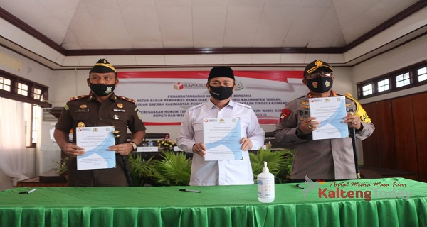 Polda Kalteng Lakukan MoU Dengan Kejati dan Bawaslu Untuk Kesiapan Pengamanan Pilkada Kalteng 2020