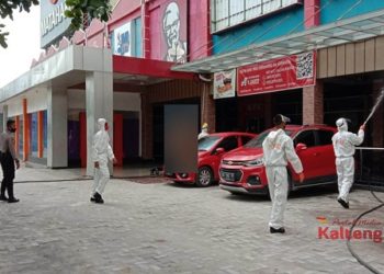Polda Kalteng Kembali Lakukan Penyemprotan Disinfektan di Palangka Raya