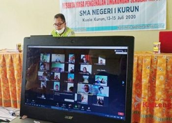 Pelaksanaan MPLS Online di SMAN-1 Kurun, Senin (14/7/2020)