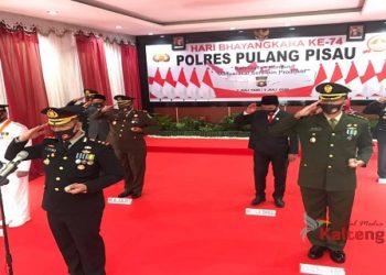 Bupati Pulang Pisau Hadiri HUT Bhayangkara ke-74 di Mapolres Pulang Pisau