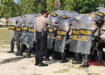 Dit Samapta Polda Kalteng Latihan Dalmas Hadapi Pilkada Serentak Tahun 2020