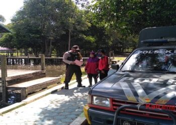 Polsek Hanau Sambangi Lokasi Obyek Wisata Dan Pusat Keramaian Warga
