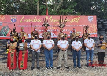 Polwan Polres Barsel Juarai Lomba Menyumpit HUT RI Ke-75