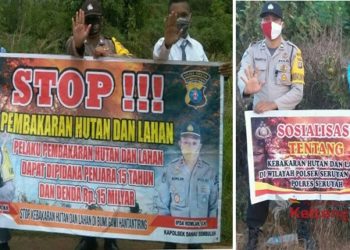 Polsek Danau Sembuluh Dan Polsek Seruyan Tengah Giatkan Sosialisasi Karhuta Di Pedesaan