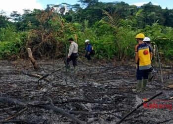 Polsek Seruyan Hulu Tangani Terbakarnya Lahan Kosong Seluas 1,5 Hektar Di Dua Desa