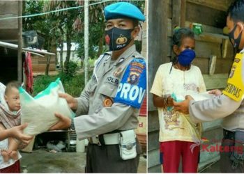 Polsek Seruyan Tengah dan Polsek Danau Sembuluh Salurkan Beras