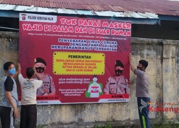 Polsek Seruyan Hilir Tingkatkan Edukasi Warga Gunakan Masker