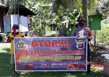 Meminimalisir Karhutla, Polsek Dusun Utara Melaksanakan Patroli Dialogis