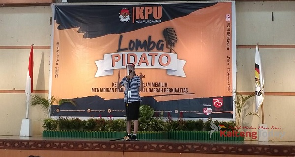 KPU Kota Palangka Raya Sosialisasi Pilkada Kalteng Kepada Kaum Milenial Melalui Lomba Pidato