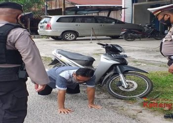 Aparat Lakukan Penertiban Warga Kotim Tidak Gunakan Masker