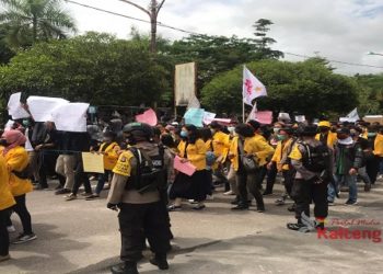 Antisipasi Aksi Anarkis, Brimob Kalteng Perketat Pengamanan di Kawasan Bundaran Besar Palangka Raya