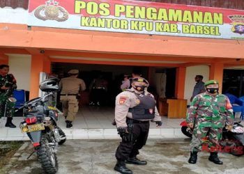 Aparat Gabungan Barsel Tingkatkan Pengamanan KPU dan Bawaslu