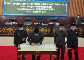 Nota Kesepakatan KUA/PPAS RAPBD Tahun 2021 Telah Ditandatangani