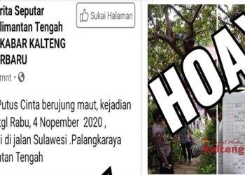 Viral! Gadis Gantung Diri di Jalan Kalimantan Palangka Raya, Ternyata HOAX
