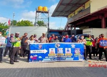 Satlantas Polres Kotim Sambangi Sopir Gudang, Ada Apa Ya