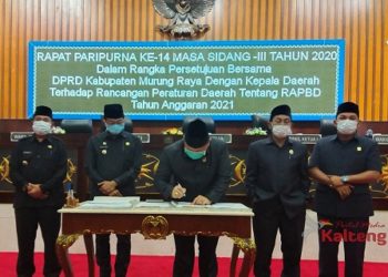 DPRD Murung Raya Setujui Raperda APBD Tahun Anggaran 2021