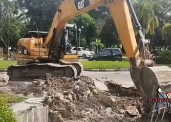 Hati-Hati! Saat Melintas Jalan Yos Sudarso Palangka Raya, Perbaikan Sudah Dimulai
