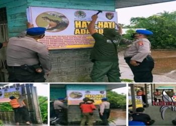 Cegah Kebuasan Buaya, Ditpolairud dan BKSDA Kotim Berikan Penyuluhan
