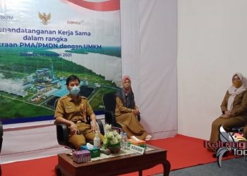DPMPTSP Mengikuti Vidcon Penandatangan Kemitraan PMA dengan UMKM