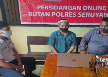 Rutan Polres Seruyan Manfaatkan Fasilitas Video Call Untuk Sidang Online