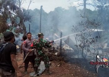 4 Rumah dan 1 Barak Milik Warga Desa Tumbang Olong II Murung Raya Ludes Terbakar