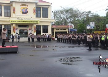Kapolres Kotim Pimpin Penghormatan Kepada Anggota Polri Purna Tugas