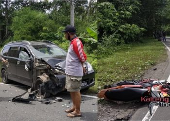 Motor Vixion Sambar Avanza di Barsel, Pengemudi Motor Patah Tulang