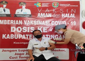 Bupati Katingan Disuntik Vaksinasi Covid-19 Tahap Ke-2