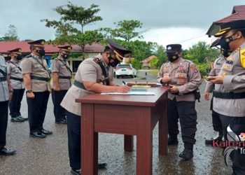 Serah Terima Jabatan Lima Perwira Polres Mura