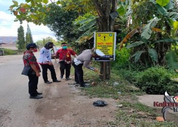 Satlantas Polres Kotim Berikan Himbauan Jalan Berlubang