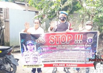 Polisi Lakukan Sosialisasi Pencegahan Penambangan Emas Liar di Kecamatan Hanau