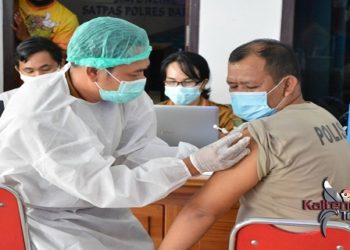 Polres Barsel Melaksanakan Vaksinasi Covid-19 Tahap II
