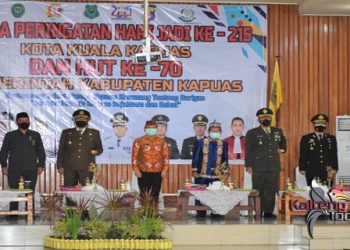Bupati Kapuas Pimpin Upacara Hari Jadi Kota Kuala Kapuas Secara Virtual