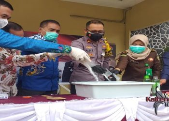 Polres Kotim Musnahkan Barang Bukti Sabu 138,57 Gram
