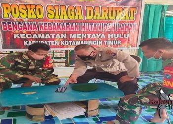 Antisipasi Karhutla, Polsek Mentaya Hulu Bersinergi Dengan Koramil 105-13