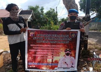 Satpolairud Sosialisasikan Larangan Karhutla Ke Warga Pesisir DAS Seruyan.