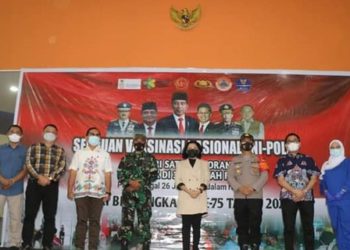 Sukseskan Vaksinasi, Dinkes Pulpis Sinergi Dengan TNI - Polri