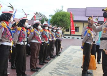 Polisi Cilik Ikut Meriahkan HUT Bhayangkara Ke-75 di Polres Seruyan