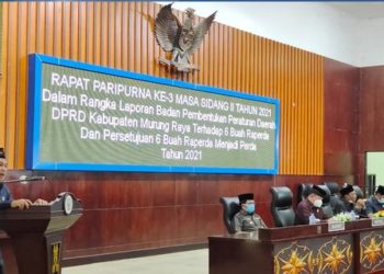 Bapemperda DPRD Mura Sampaikan Laporan Hasil Pembahasan 6 Buah Raperda